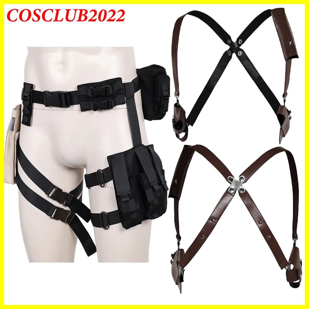 Leon Cosplay Belt with Rear Strap Scott Kennedy Role Game Waist Waist Accessories for Men's Background Punches for Halloween Carnival Party