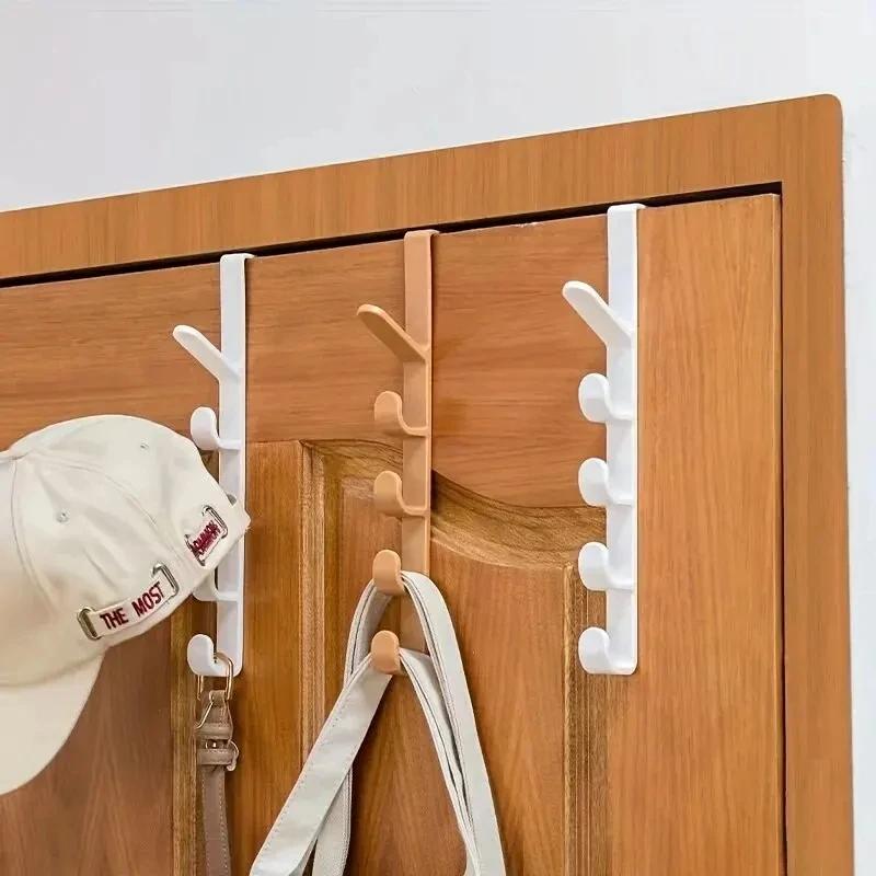 1pc Clothes rack for door of the bedroom Clothes rack above door Hooks for organization of plastic house, bags for rails for bags