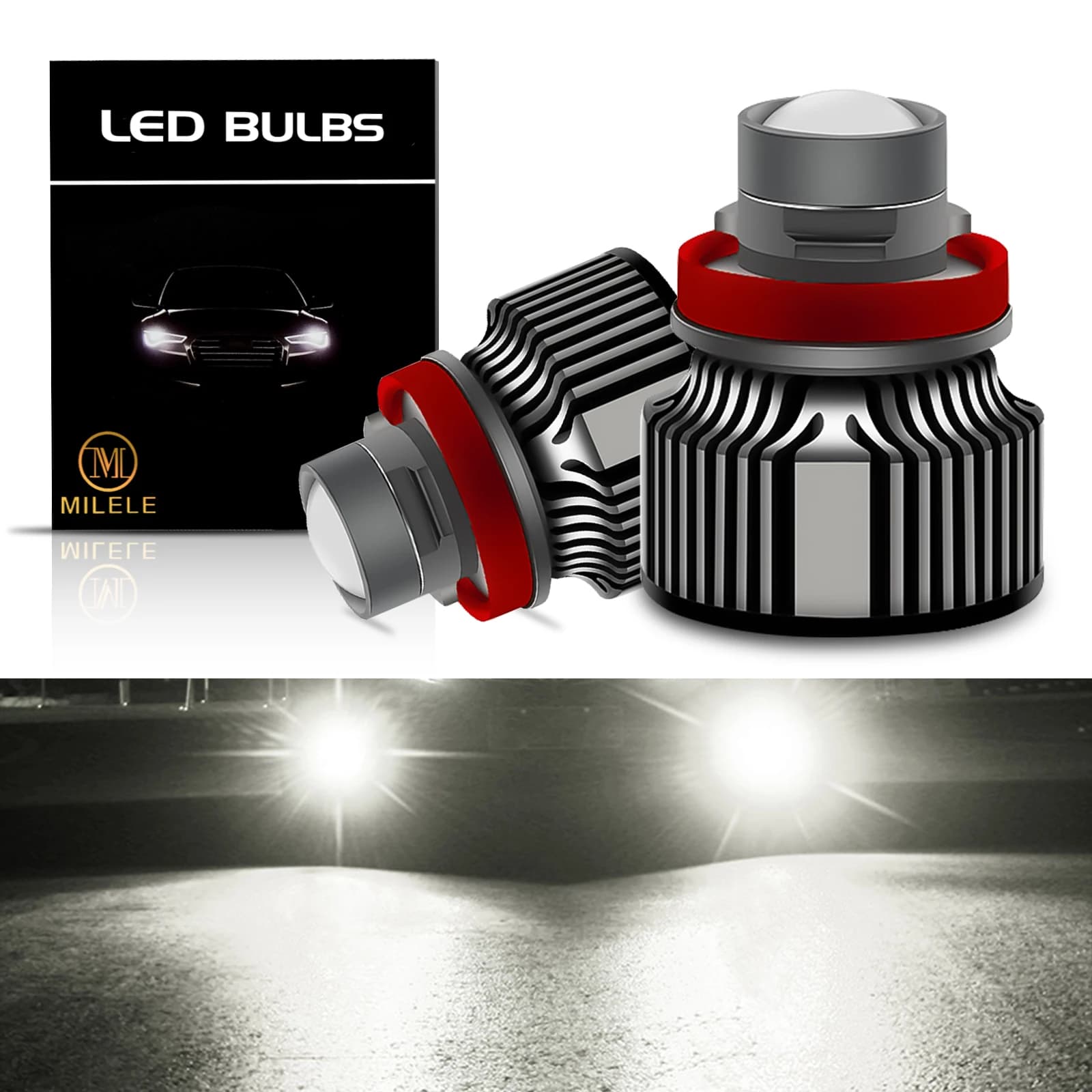 2 pz LED H11H8 H9 H7 proiettore Mini obiettivo Auto faro Auto 9005 HB3 9006 HB4 fendinebbia 6000K fendinebbia luce di marcia diurna 12V