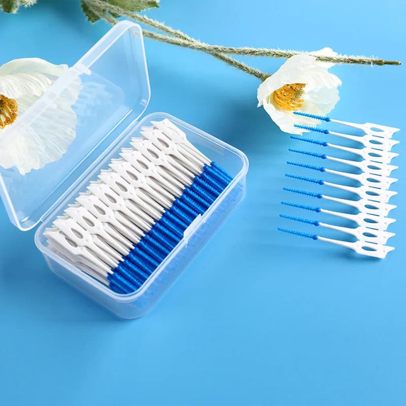 200 Pz/scatola Spazzola Interdentale In Silicone Spazzole Per La Pulizia Dentale Super Morbide Detergente Per Denti Filo Interdentale Stuzzicadenti Strumenti Per L'igiene Orale