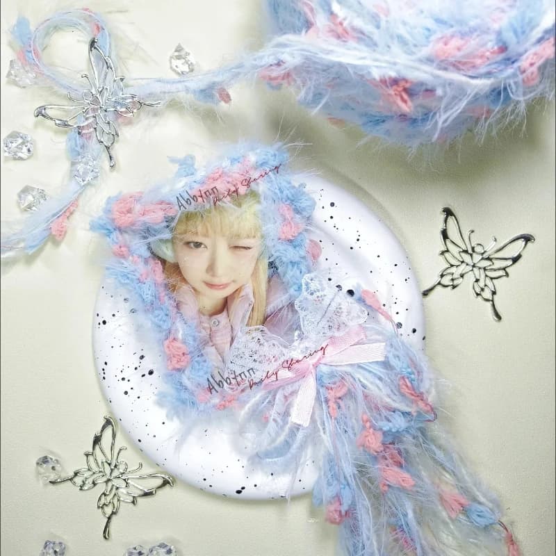 DIY Hand-Knitted Yarn Balls Special Hand-Blended Yarn Balls for Crocheting Hair Clip Covers Recommended Hook Size: 7mm