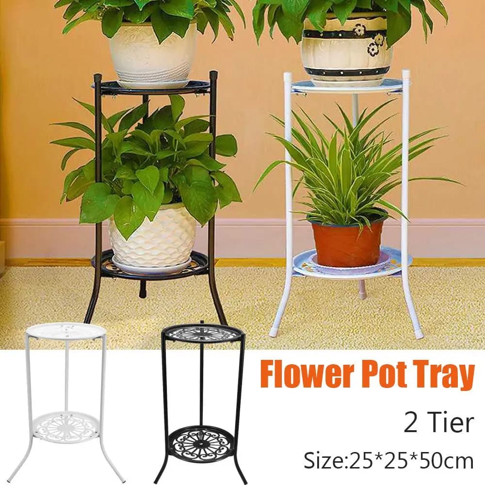 Elegant flower display at 2 levels, balcony, garden, bonsai support, home decorations, flower pot trays, plant shelf