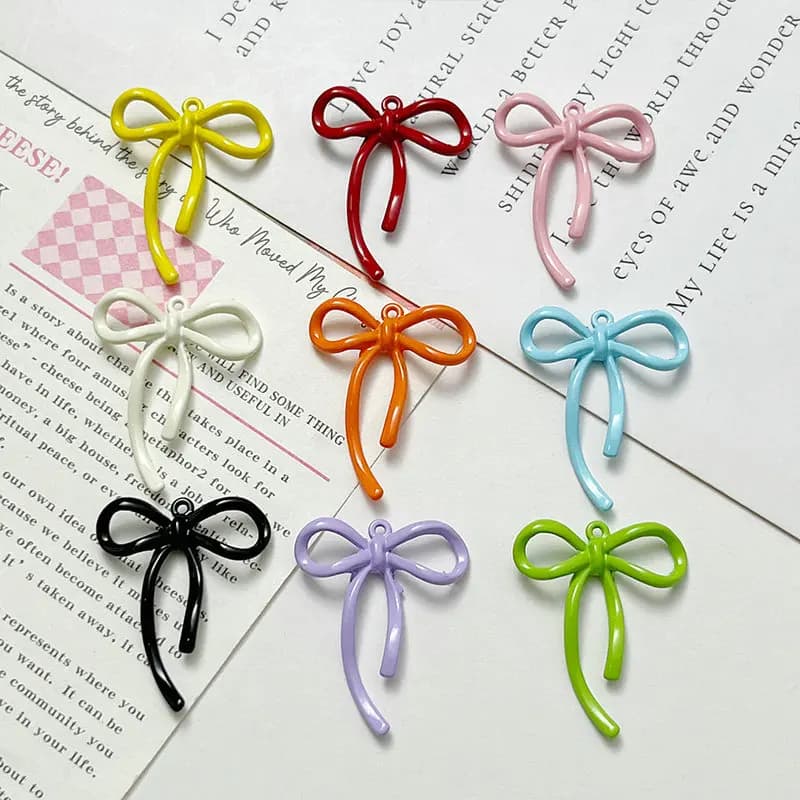 Pendants Bowknot Alloy Pendants Pendants with bow Bulk Mini Pendants for Bowknot Earrings for creating Valentine's Day Jewelry