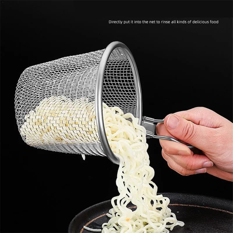NEW Stainless Steel Net Schoolgirl for Cooking, Draining, Rinseing, Frying and Cooking in Vegetable Steam and Food