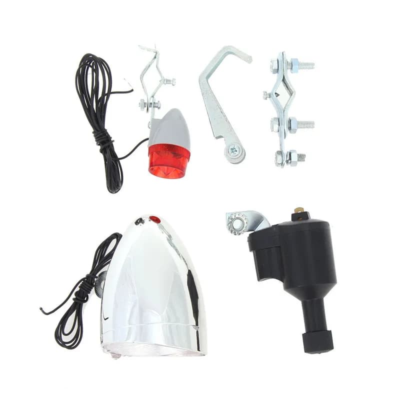 Q201 SX04 Luci di macinazione per biciclette SiameseDynamo, batteria prima e dopo il set da l'alimentatore