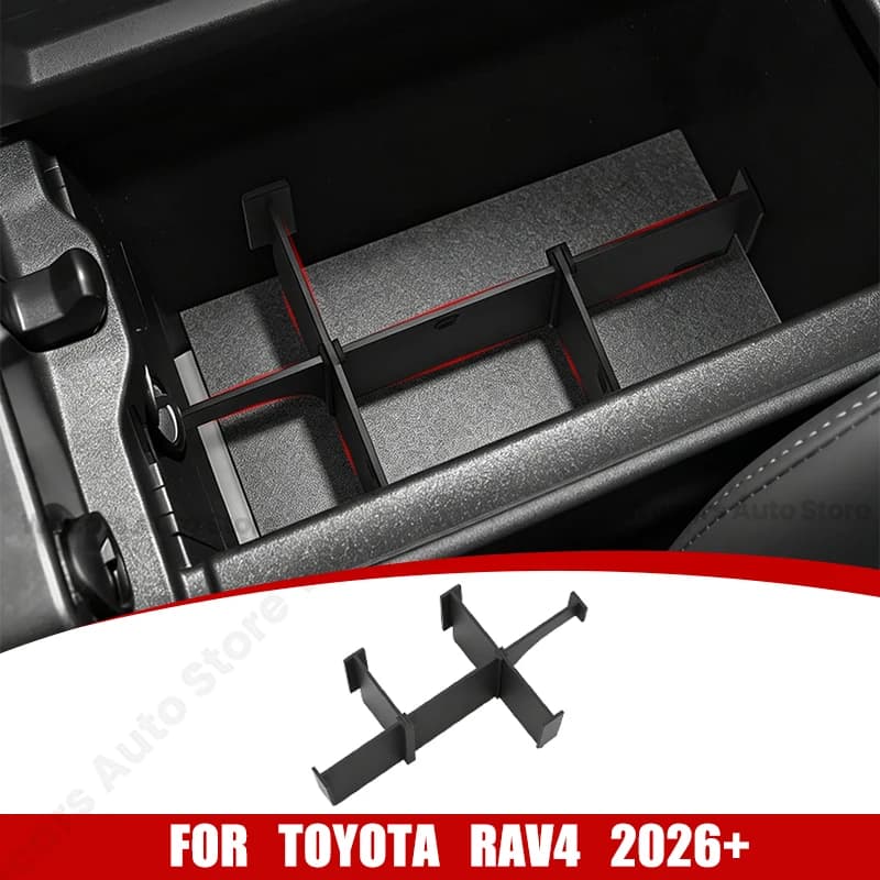 For Toyota RAV4 XA60 2026+ Armrest Storage Box Partition TPE Center Console Storage Interval Container Organizer Car Accessories
