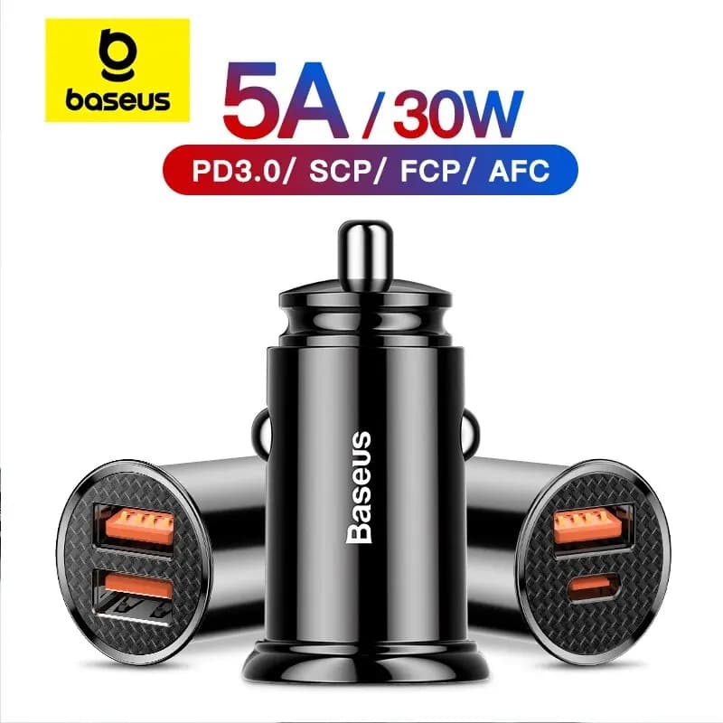 Baseus 30W USB Car Charger Quick Charge 4.0 3.0 FCP SCP USB PD for Xiaomi iPhone 12 13 14 Pro fast charging car charger