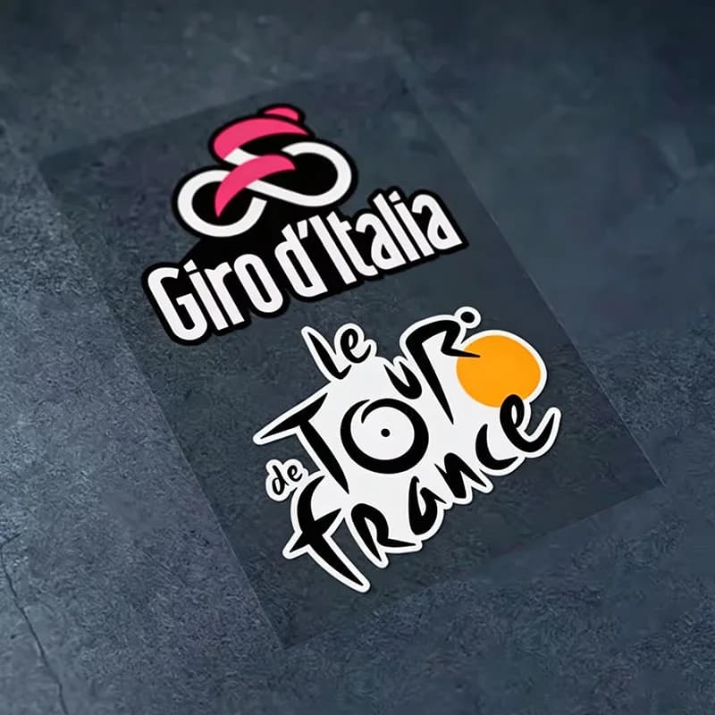 2 Pezzi Adesivi Decorativi per Bicicletta con Logo Tour de France e Tour de Italia, Decalcomanie Riflettenti per Telaio Bici, Adesivi Impermeabili per Casco