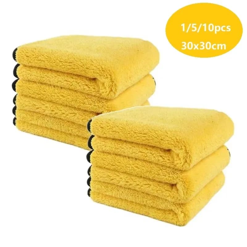 1/5/10/20PCS Car Wash Microfiber Towel 30x30/60CM Car Cleaning Drying Cloth Hemming Car Care Cloth Detailing Car Wash Towel