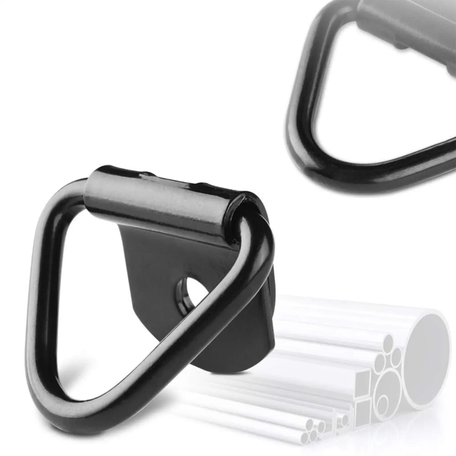 10Pcs D Rings Tie Down Anchors Ring Accs Durable Black Pull Hook Lashing Ring Fits for Vehicles Loads On Case Truck RV Boats