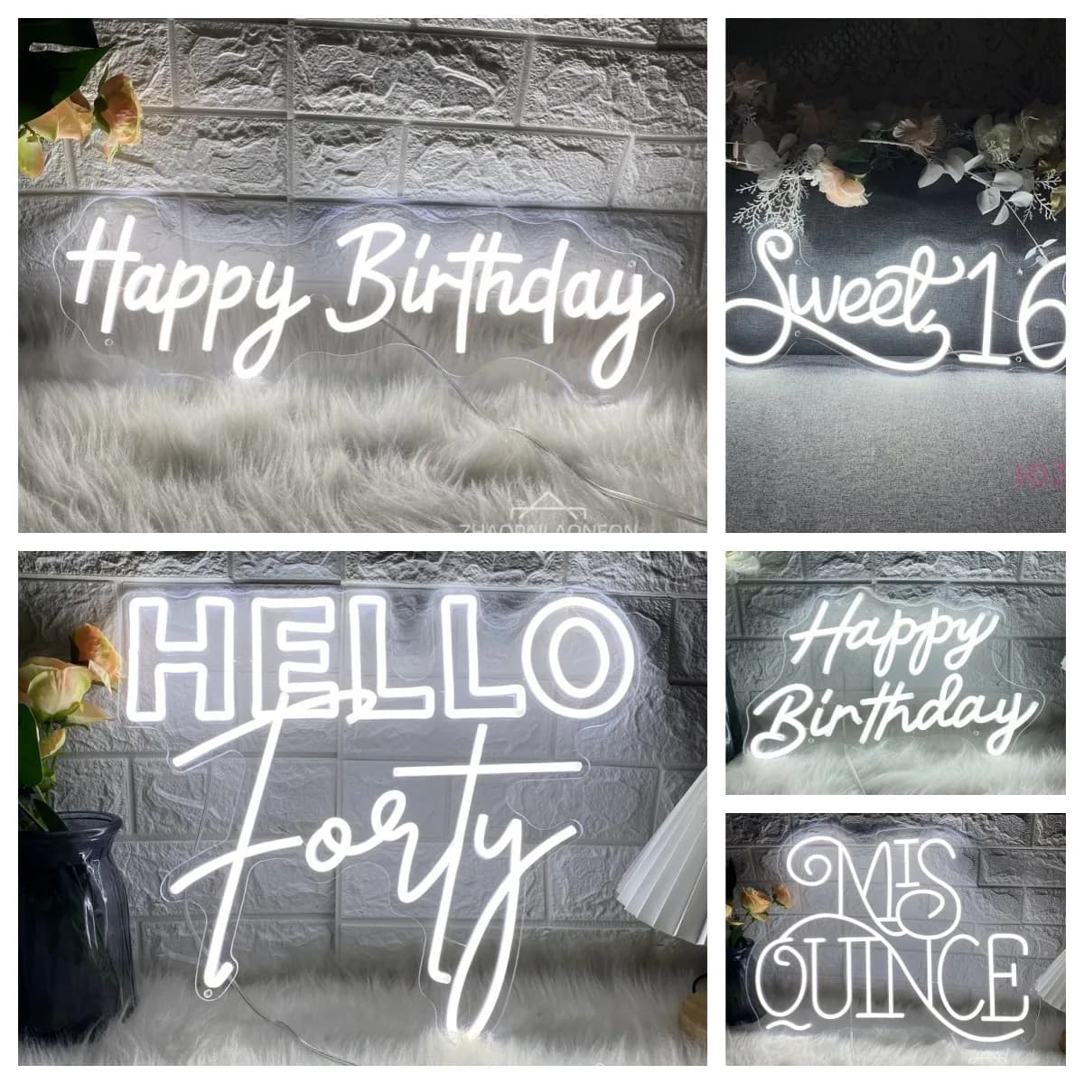 Happy birthday Neon Led Sign Sweet 16 Number compleanni luci al Neon USB Home Room Party Decoration Mis Quince Neon Lights Signs
