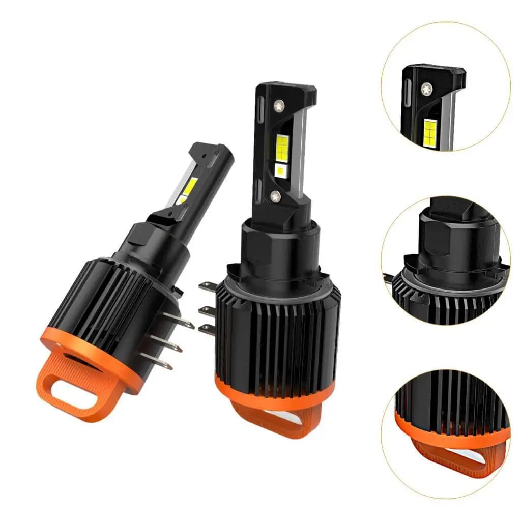 Waterproof LED Car Headlight Replacement Bulbs 35W Aluminum Plug and Play 6000K Cool White Lights for H15 Headlamp Upgrade