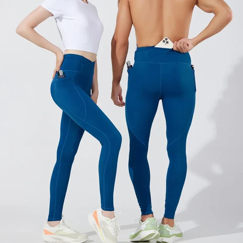 Men's Marathon Training Compression Pants, Quick Drying Tights, Sports Leggings, Fitness, Men's Belt, Side Pocket