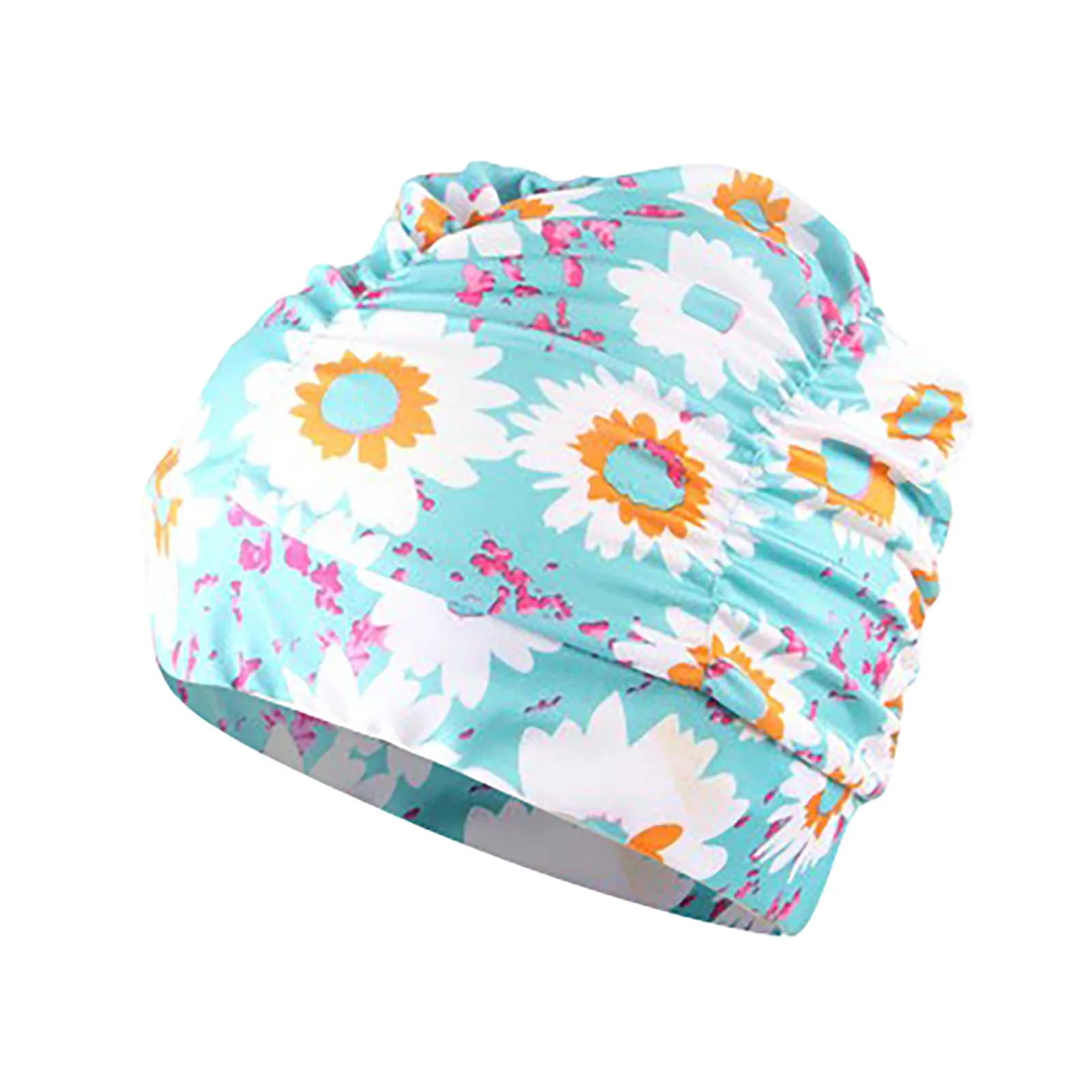 Flower Printed High Elastic Swimming Hat Women Girls Long Hair Bathing Cap Stretch Drape Free Size Swim Pool Sport Spa Cap