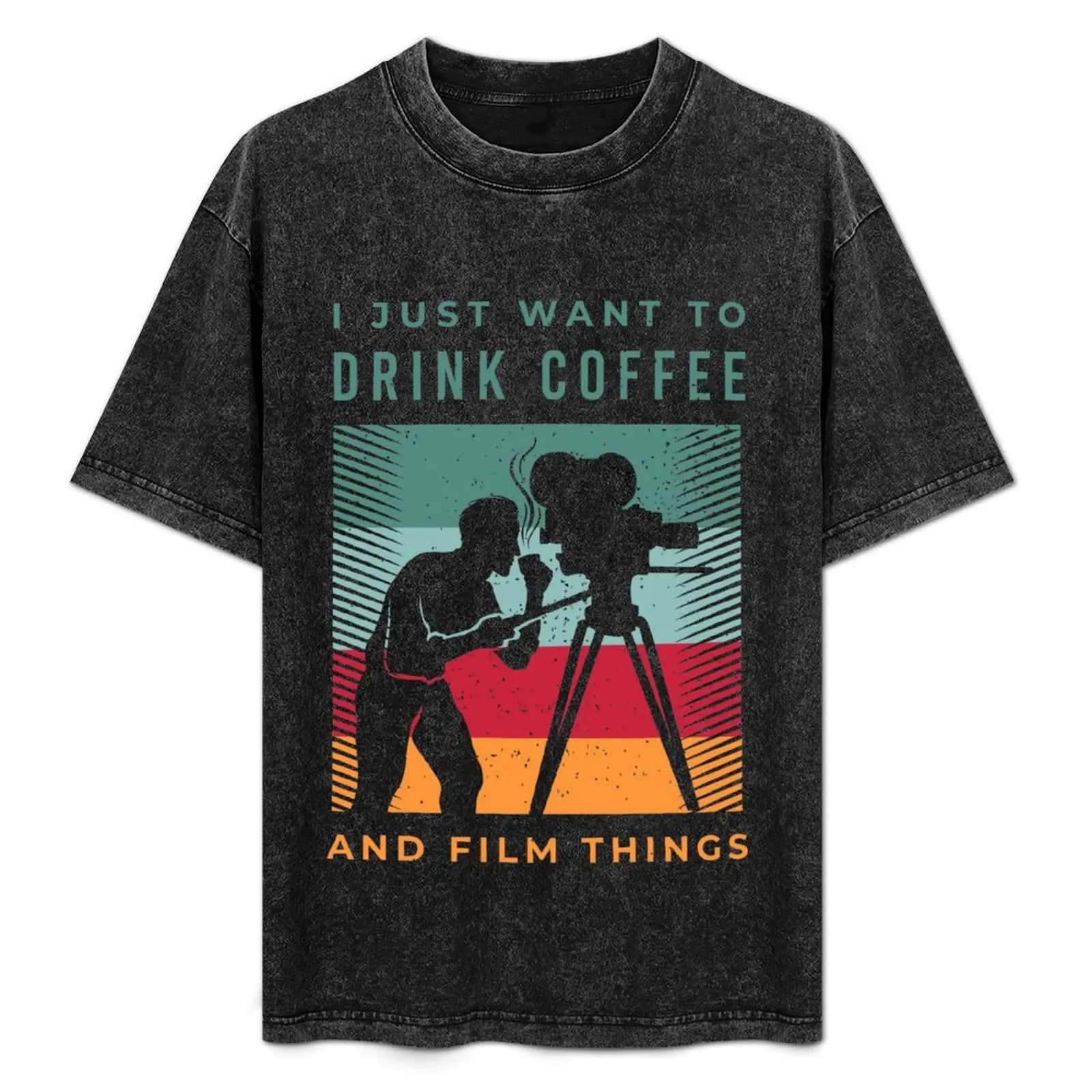 Filmmaker Costume for a Coffee Loving Film Editor T-Shirt Big and Tall Short Sleeve Tee