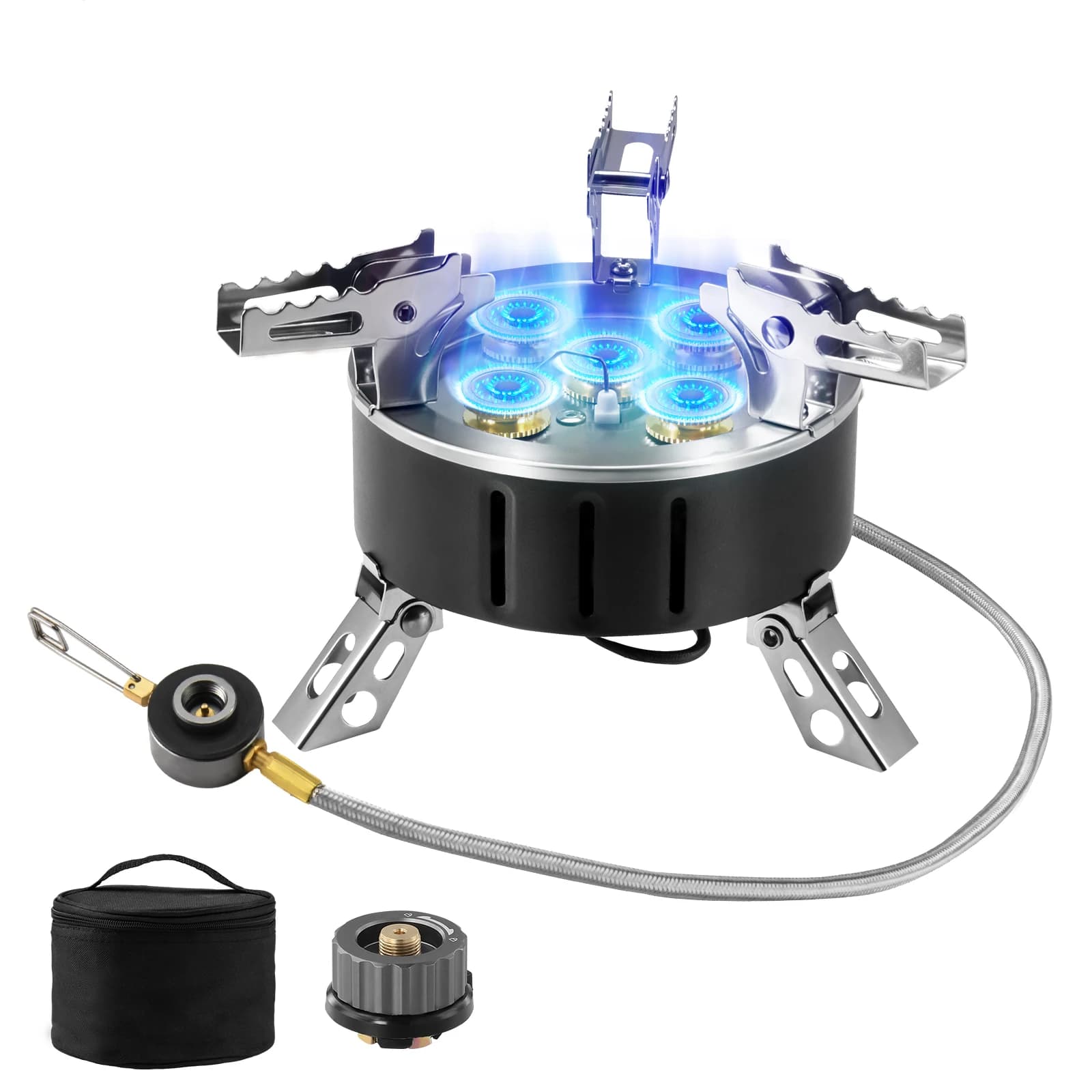 11000W camping gas cooker portable ultralight camping stove adjustable large windproof fire for outdoor trekking backpack