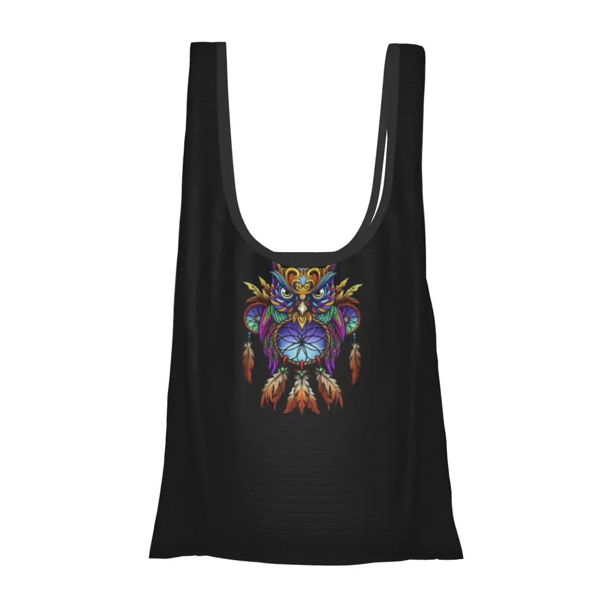 Dreamcatcher Owl Portable Tote Shopping Bags Large Capacity Shopper Bag Groceries Handbag Shoulder Bag