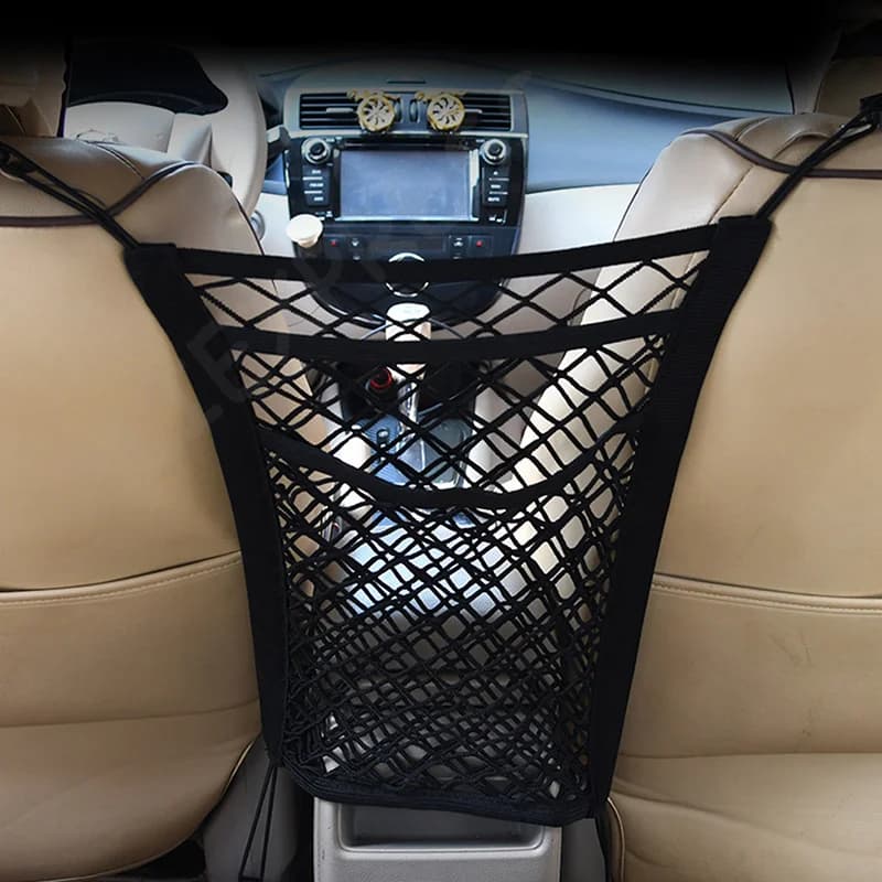 NewCar Net Organizer Standard tra il sedile Rete portaoggetti in rete con tasche Sedile anteriore Barriera per cani per auto camion 3 strati