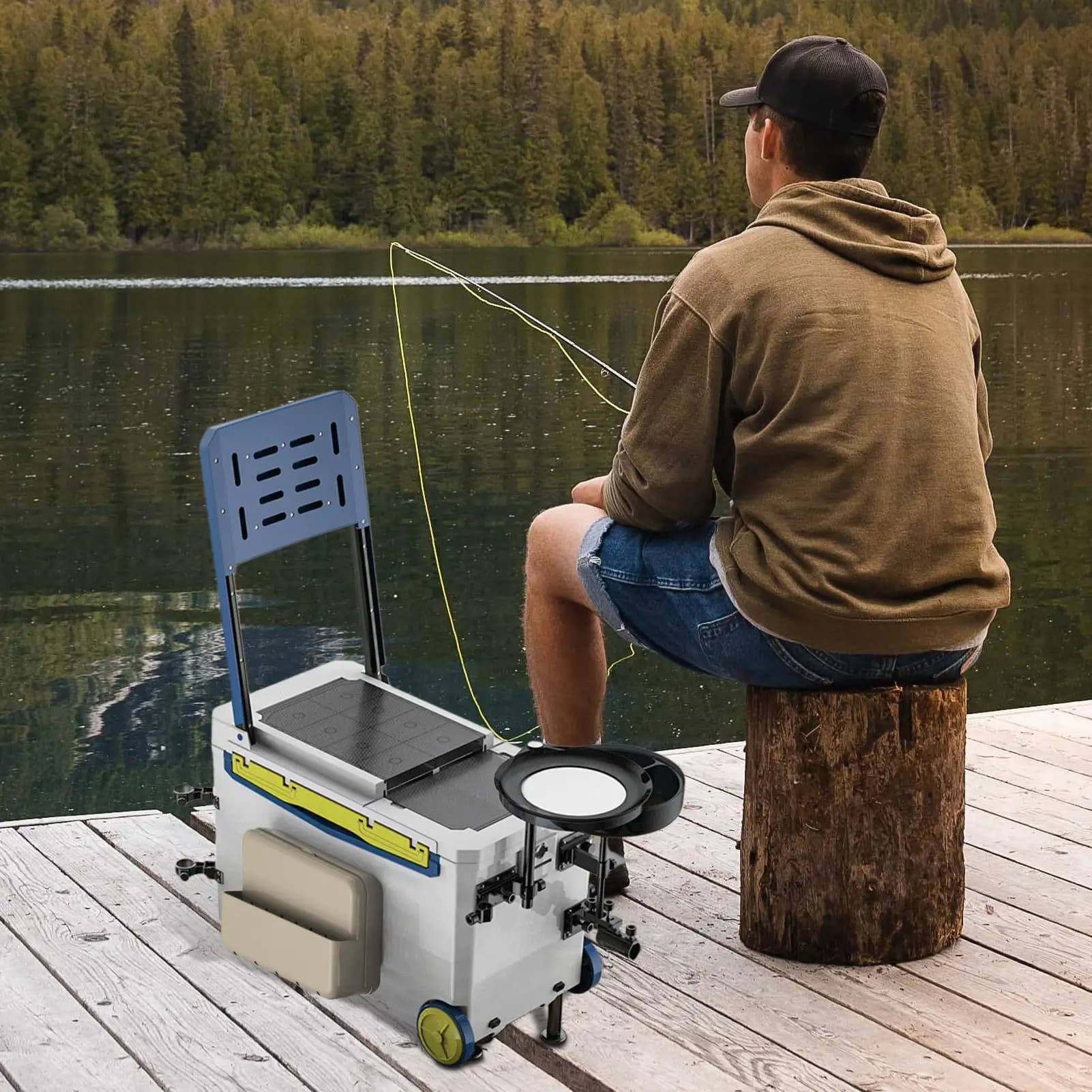Scatola per attrezzatura da pesca Organizzatore per riporre attrezzatura Organizzatore per esche laterali per barili da pesca per attrezzi da pesca in acqua salata e d'acqua dolce