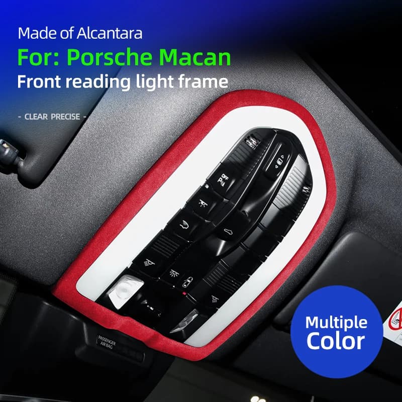 Car front reading light frame cover Interior cover for Porsche Macan Panamera Cayenne 11-19 alcantara suede accessories