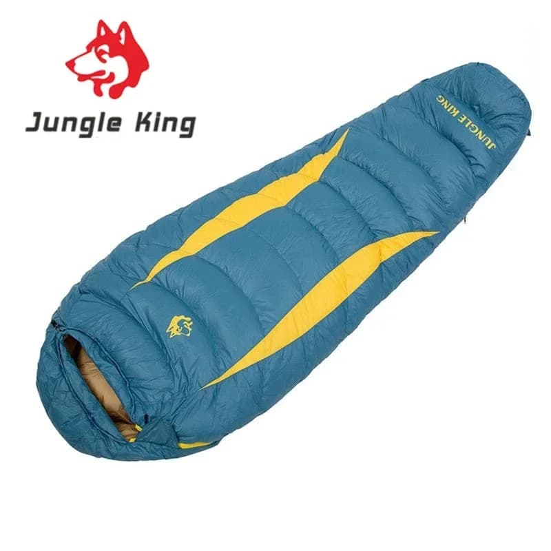 JUNGLE KING Winter sleeping bag in feather for adults style mummy warm sleeping bag in duck feather three seasons for camping trips
