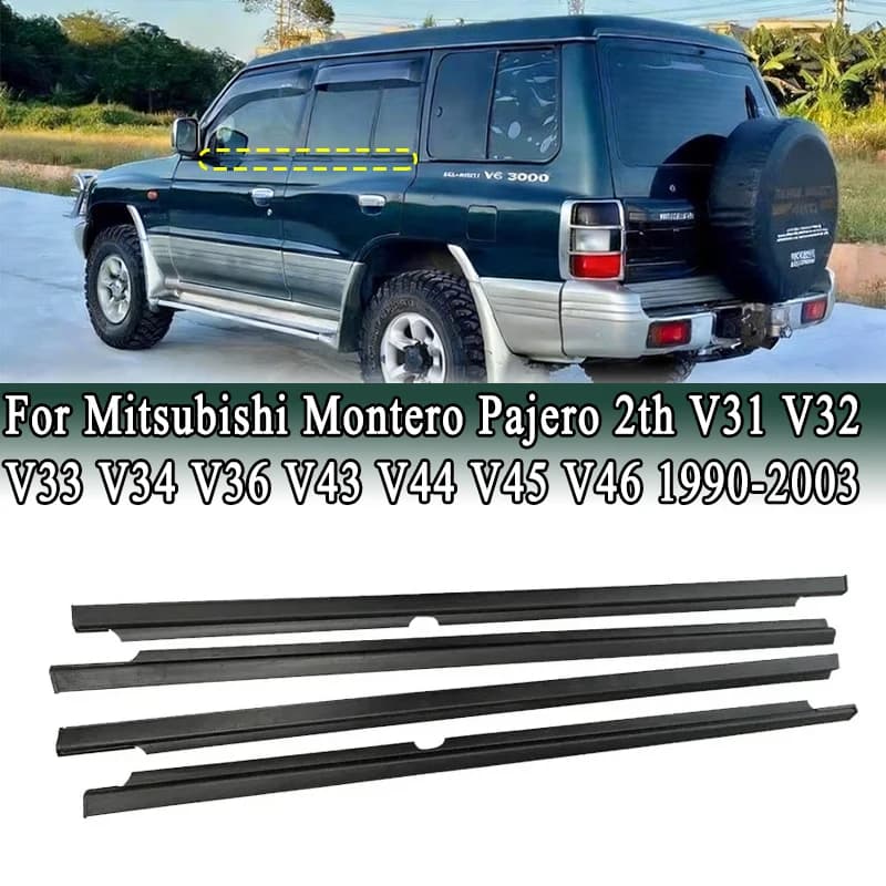 Per Mitsubishi Montero Pajero 2a generazione V31 V32 V33 V34 V36 V43 V44 V45 V46 1990-2003 Guarnizioni Finestrini Esterne Cinghie di Sigillatura Vetri