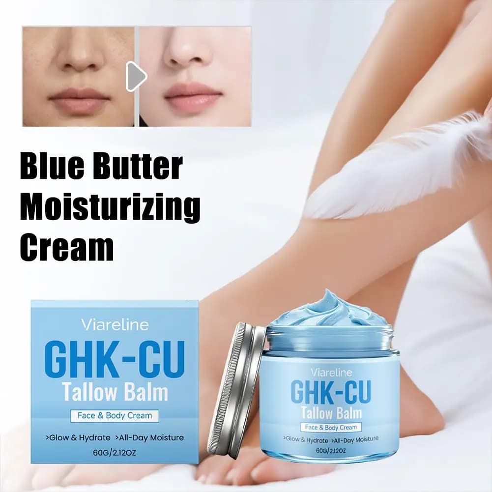 1/2pcs 60g GHK-CU Tallow Balm For Face Body Glow Hydrating All-Day Moisturizer Blue Butter Nourishing Firming Repair Skin Cream