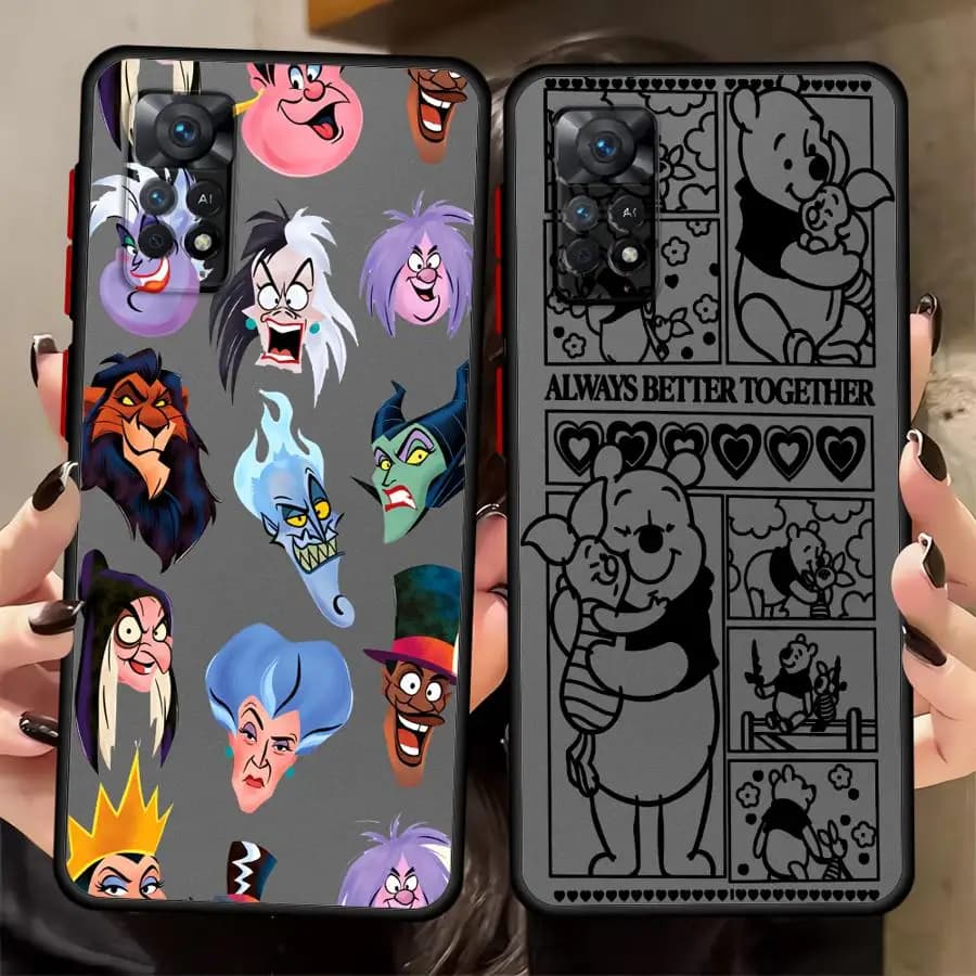 Custodia per Xiaomi Redmi Note 15 13C A4 10 9S 12 13 14 Pro Plus 11 14C Cover per telefono Disney Pooh e Villain