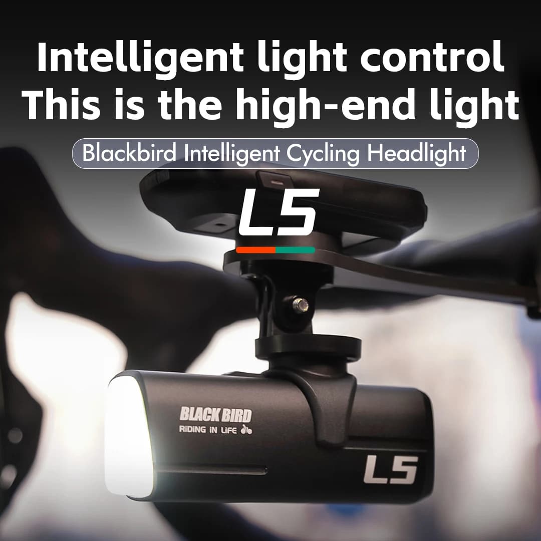 Blackbird L5 Smart Cycling Light Wireless Control Light 12-Hour Battery Fast Charging Bike Light 1800LM Double Head Light