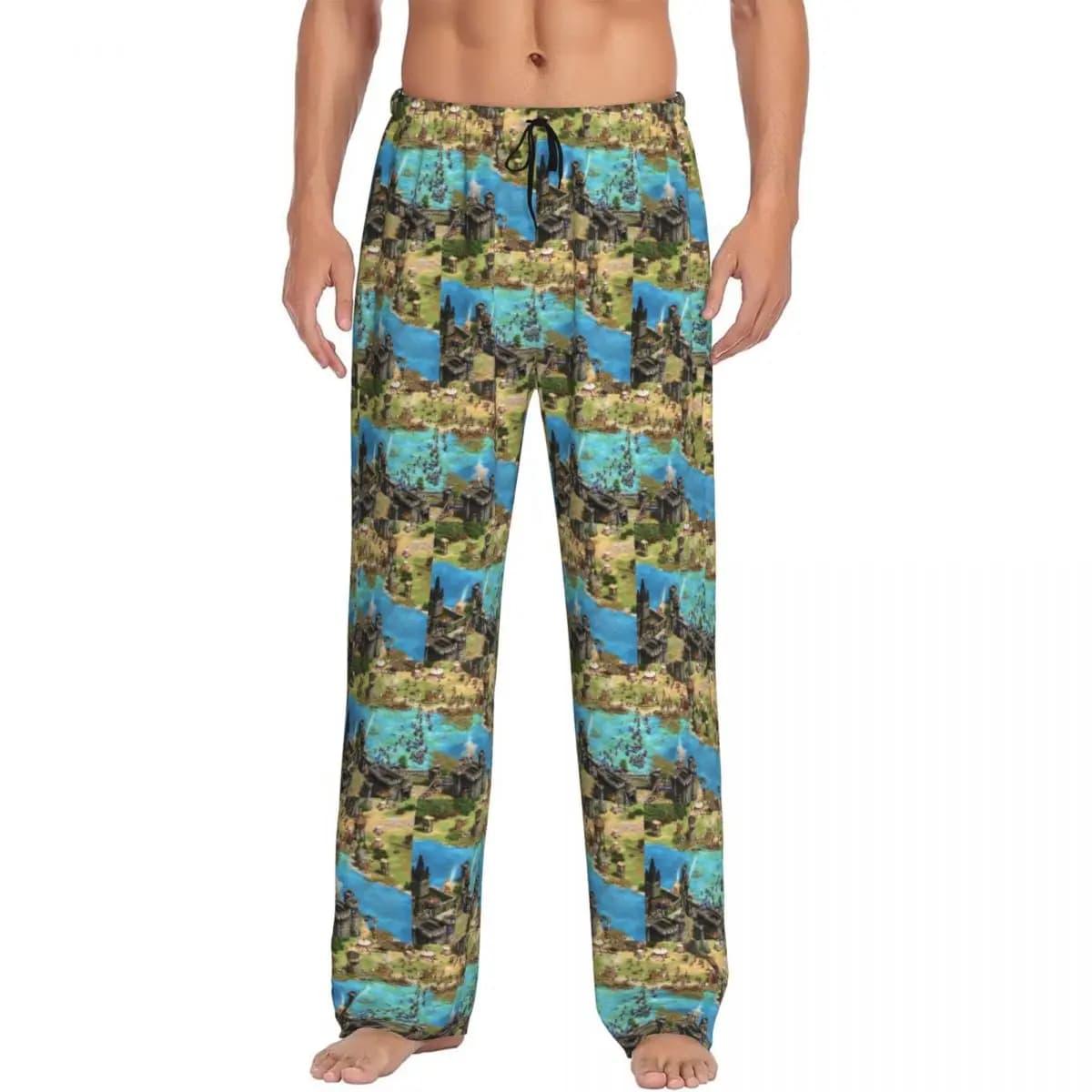 Pantaloni da pigiama personalizzati Age Of Empires Battle Over Sea Pantaloni da notte da uomo con tasche