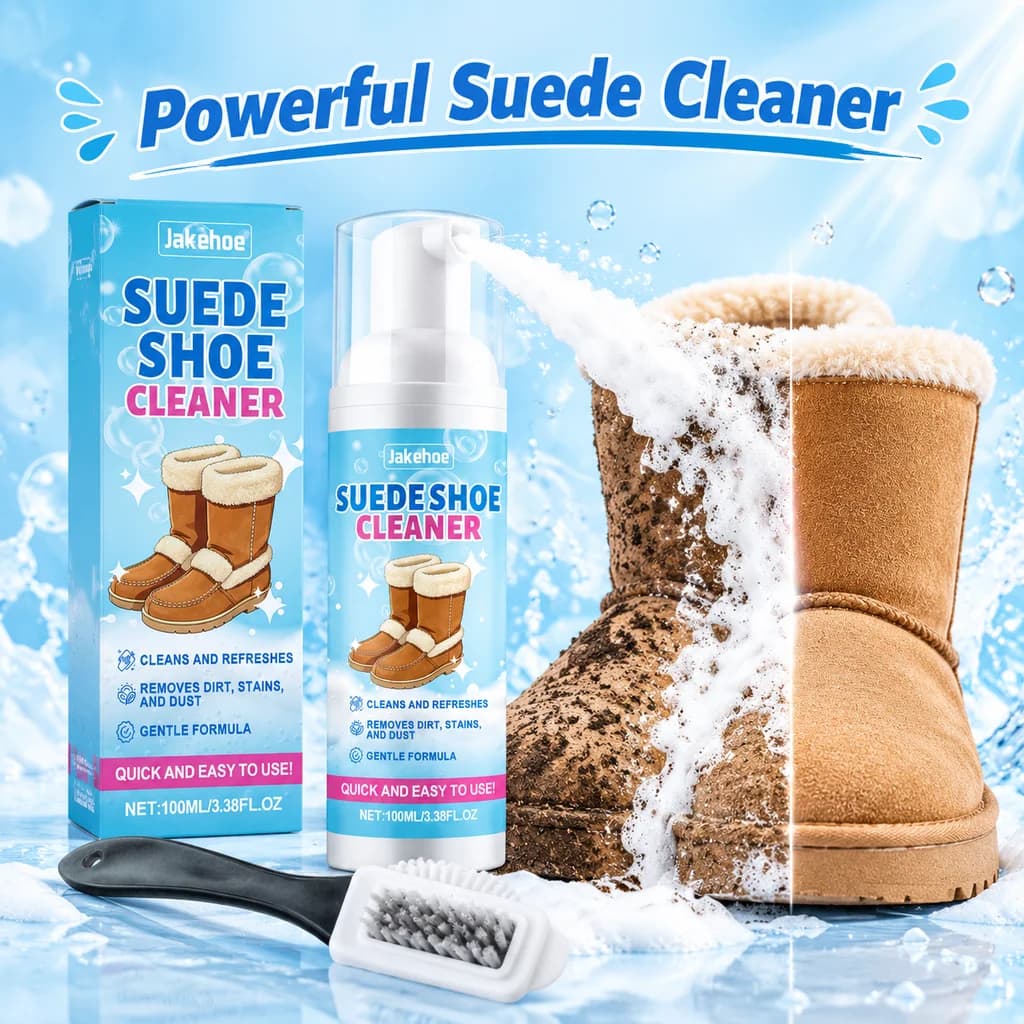 Suede Cleaner Kit with Brush 100ml Nubuck Leather Shoe Cleaning Foam for Snow Boots Sneakers Stain Remover Car Home Clean