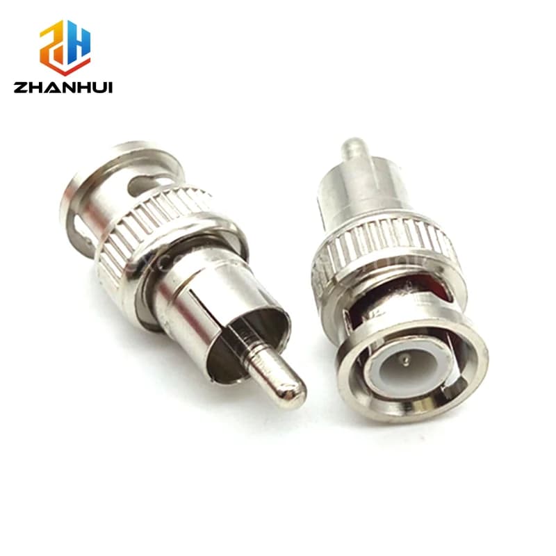 BNC Male to RCA Male Lotus Head Adapter 2/5/10Pcs Coaxial Connector for Surveillance Camera Video Signal Conversion