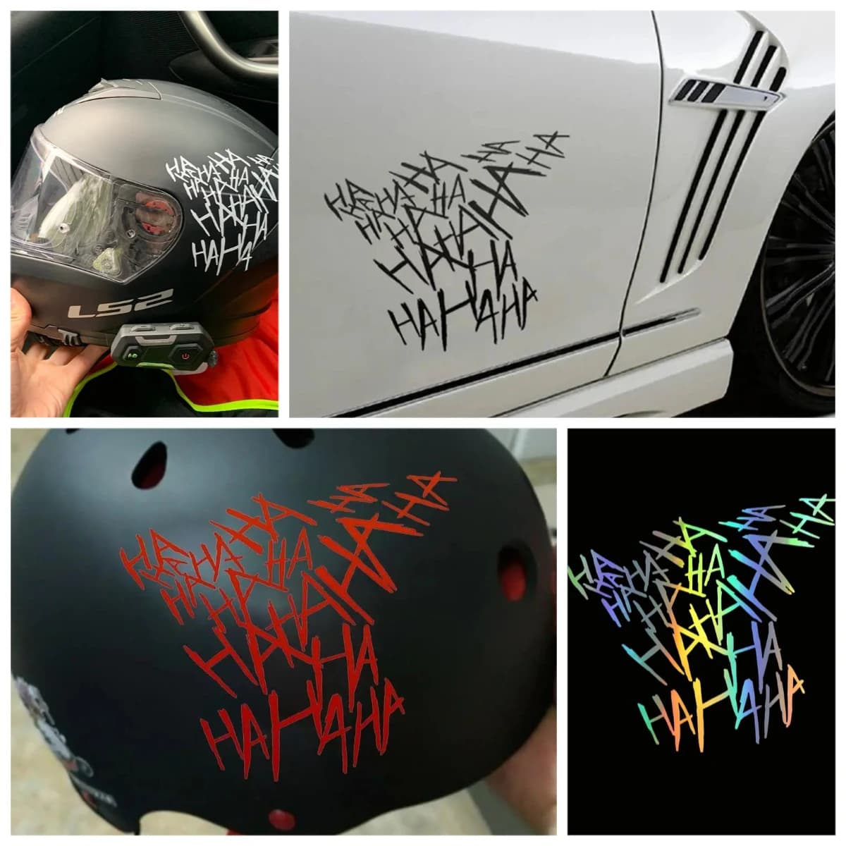 Motorcycle Sticker HAHAHA Motorcycle Helmet Car Stickers Moto Auto Decal Funny PVC material Sticker