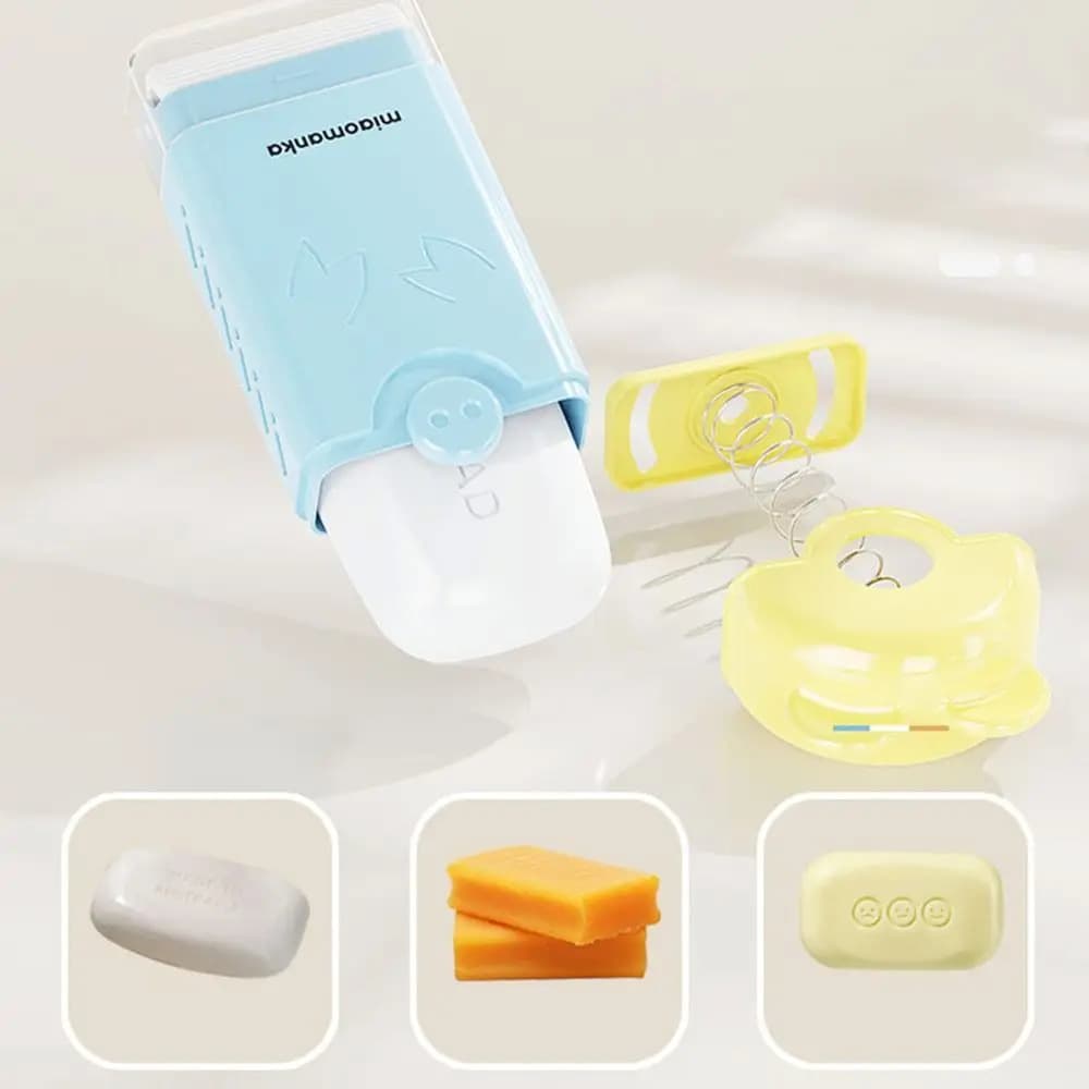 Waterproof soap dish with foam roller Self draining soap box Plastic soap box for dopamine