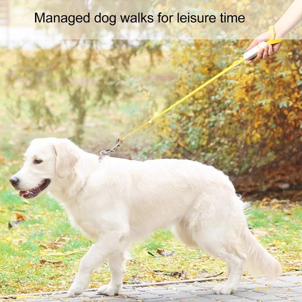 Nylon Webbing Retractable Dog Leash Adjustable Length Ergonomic Grip Anti‑Pull Dog Leash Durable Strap Single‑Button Lock