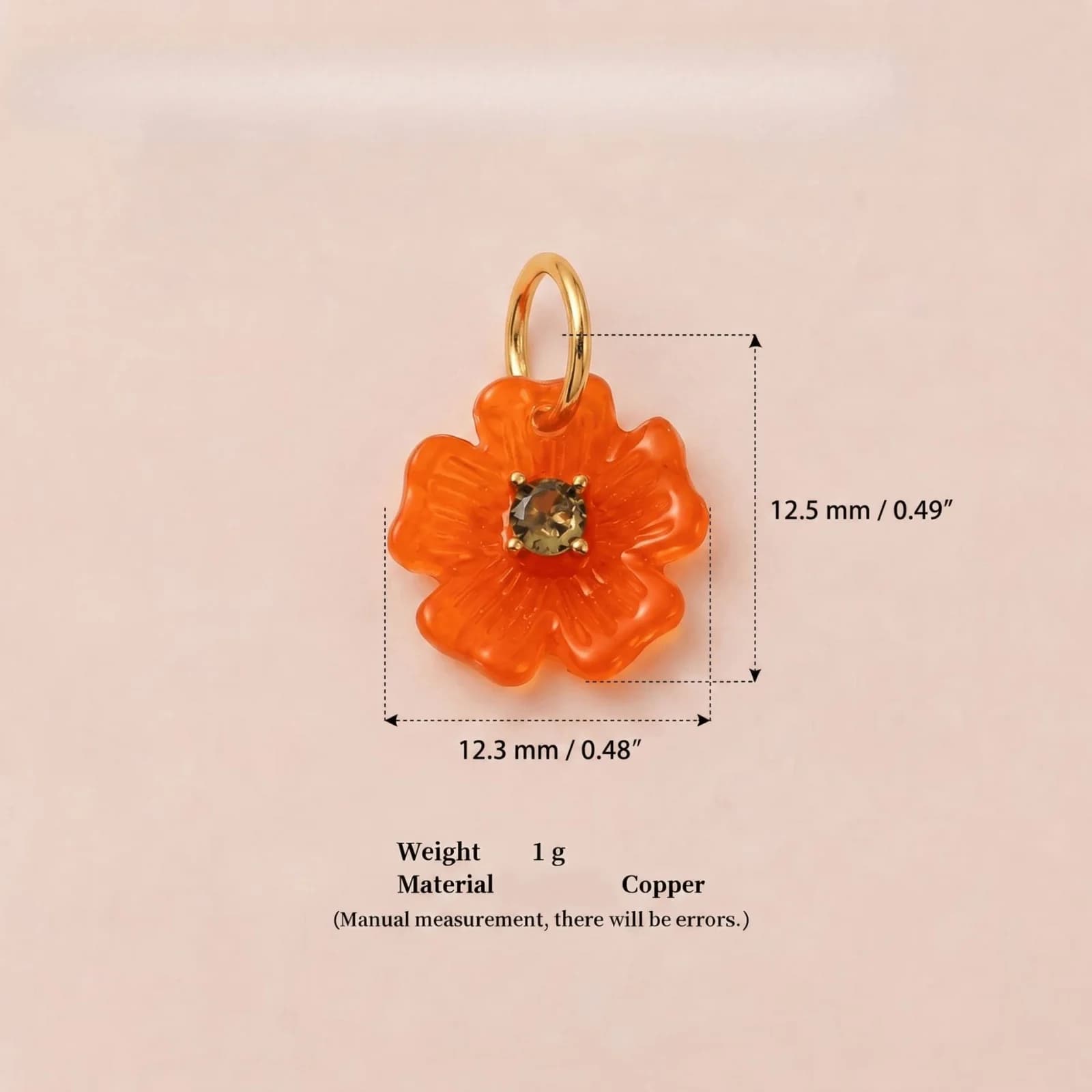 1pc Resin Multicolor Flower Charms 18K Gold Plated Cubic Zirconia Brass Pendant For DIY Necklace Earrings Findings Wholesale