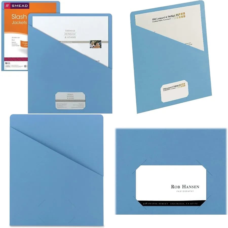 Cartelle portadocumenti blu Slash Jacket in formato lettera per ufficio e scuola Design durevole con bordi rinforzati Confezione da 25 ideali per