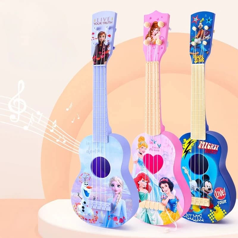 Giocattoli Musicali per Bambini Ispirati all'Anime Frozen, Ukulele e Chitarra Giocattolo, Modellini di Elsa, Giocattoli Kawaii per Bambini