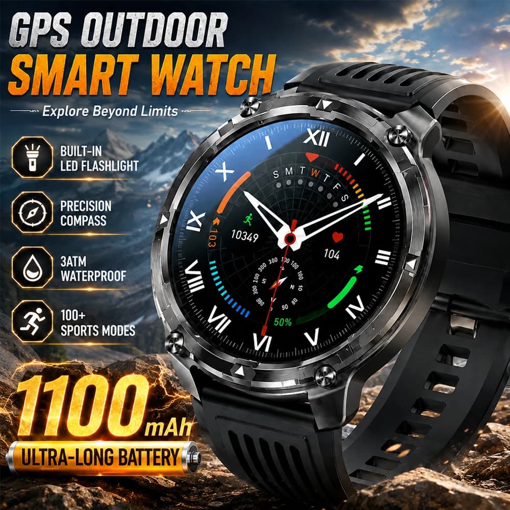 2026 New YAOCX AMOLED Smartwatch Men 1.70 HD Large Screen 1100mAh Compass Rugged Outdoor Sport IP68 Waterproof Call Watches