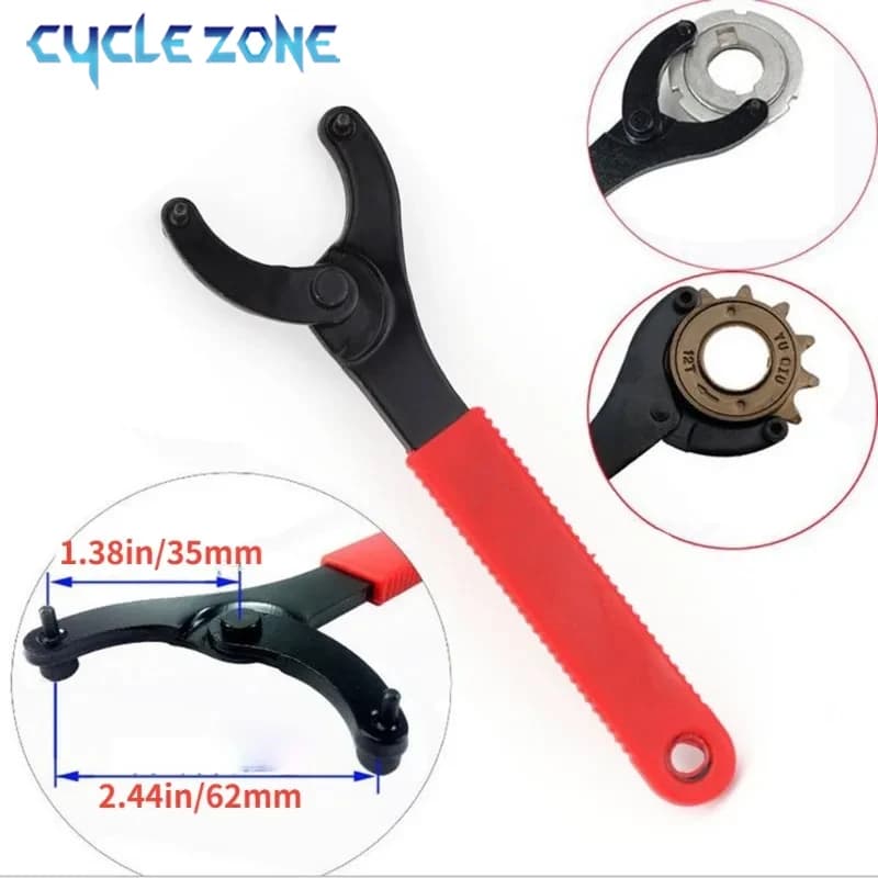 Chiave per pedivella per ruota a catena inferiore per bici Mountain Bike Manicotto per asse a ingranaggi fissi Anello di bloccaggio del volano Strumenti di riparazione per rimozione bici