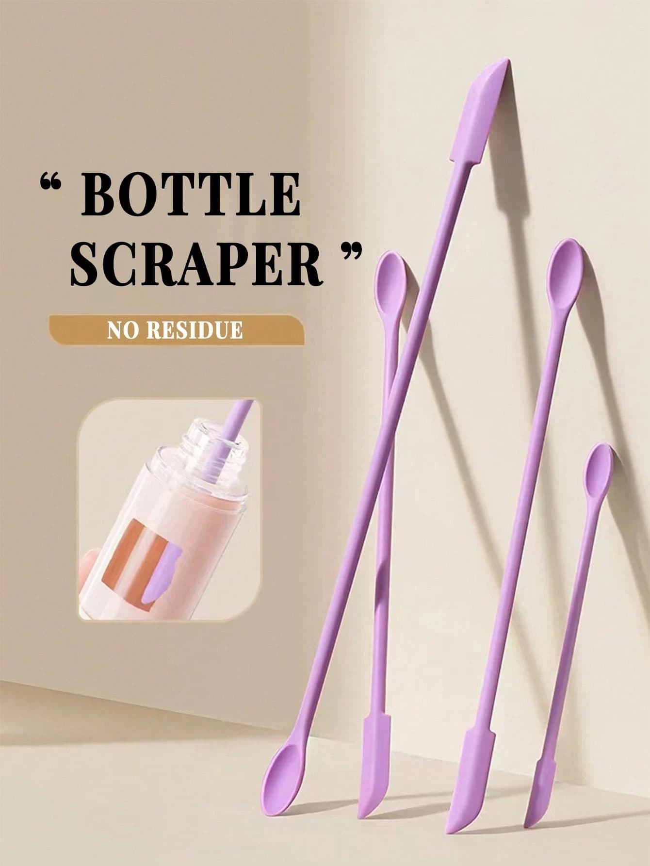 1/3Pcs Silicone Empty Bottle Scraper With Black Scraper, Foundation Scraper, Tiny Lotion Jar Scraper to Get Last of Makup