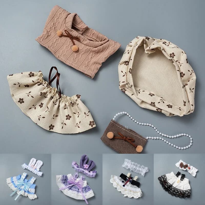 Vestiti per bambole in peluche da 20 cm Accessori per bambole Accessori per giocattoli Set di abbigliamento di moda