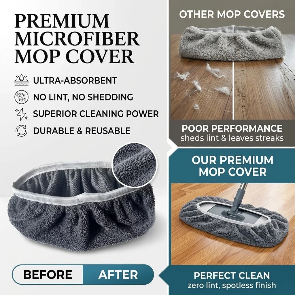 1pcs Washable Mop Pads Microfiber Flat Floor Cleaning Cloth Reusable Durable Mop Replacement Refills High Dirt Absorption For Home