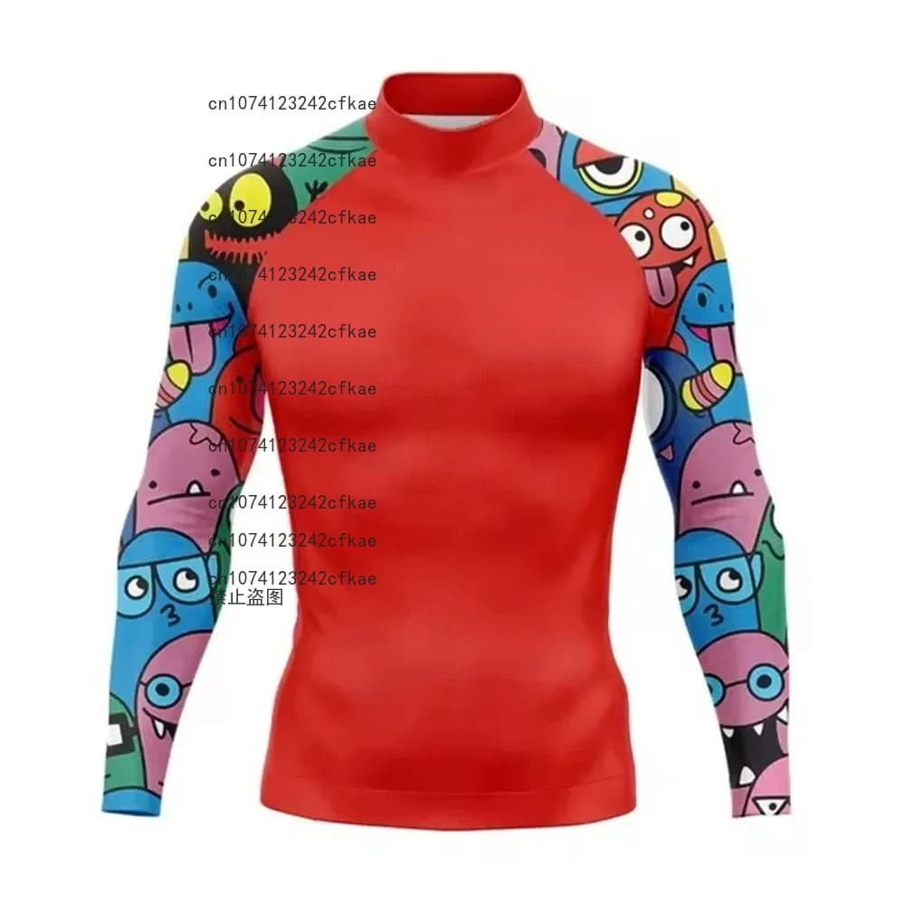2025 Uomini Rash Guard Surf Tute da sub Protezione UV Calzamaglia Rashguard Manica lunga Nuoto Galleggiante Nuoto T Shirt Abiti da surf
