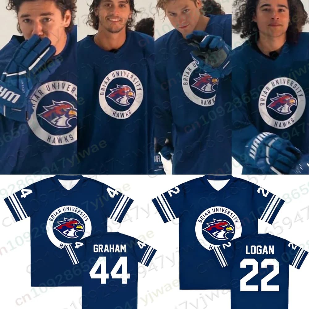 Maglia 2026 Off Campus Briar University, T-Shirt Graham Di Laurentis Tucker con Scollo a V, Manica Corta, per Uomo e Donna, Stampa 3D