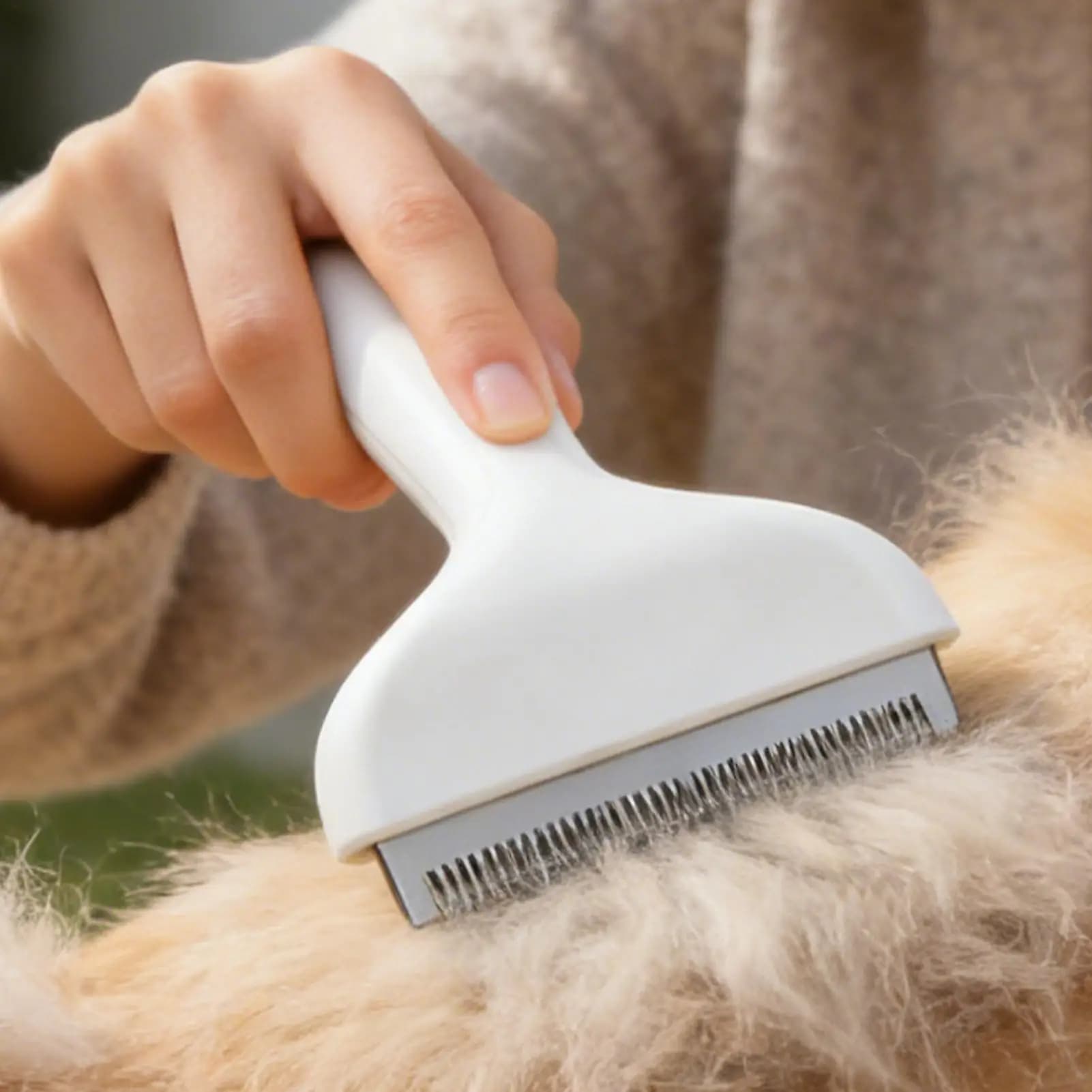 Pettine per toelettatura in acciaio inossidabile Pettine per depilazione per animali domestici Sottopelo riutilizzabile Rastrello Spazzola per cani Pettine per gatti per deformare il bagno