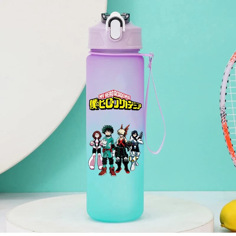 750ml Anime My Hero Academia Straw Water Bottle women men Cartoon Drinking Water Cup Outdoor Large Capacity Camp Drinkcup Gift