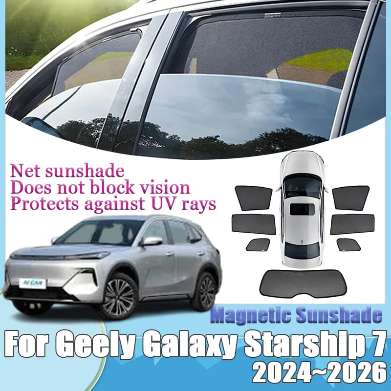 Per Geely Galaxy Starship 7 EM-i 2024 2025 2026 Parasole magnetico Visiera Parabrezza Tenda Blocco UV Copertura Accessori auto