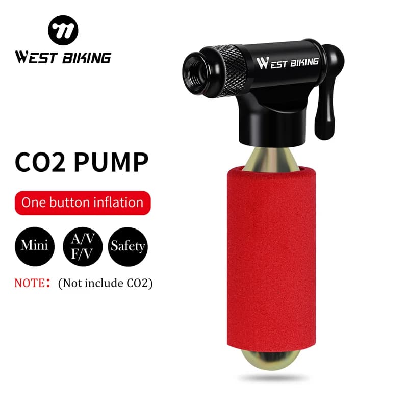 WEST BIKIING CO2 Pump Bike Mini Hand Pump MTB Road Bicycle Air Inflator Schrader Presta Valve Adapter Ball accessori per ciclismo