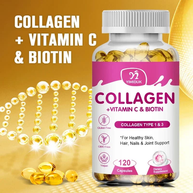 Biotin vitamins with whitening collagen capsule for skin care Vitamins anti-aging C Hair growth supplement